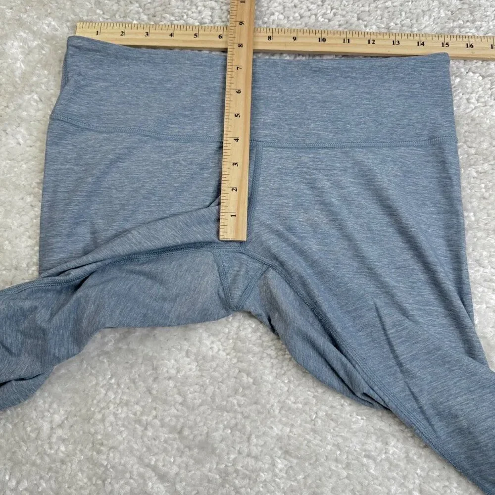 Lululemon Wunder Under Crop Legging Heathered Denim Blue 10 FLAW